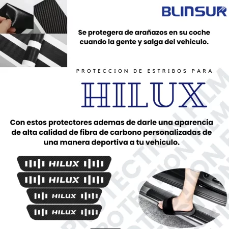 Protección De Estribos Fibra De Carbono  Para Hilux - Image 3
