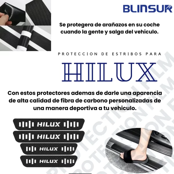 Protección De Estribos Fibra De Carbono  Para Hilux