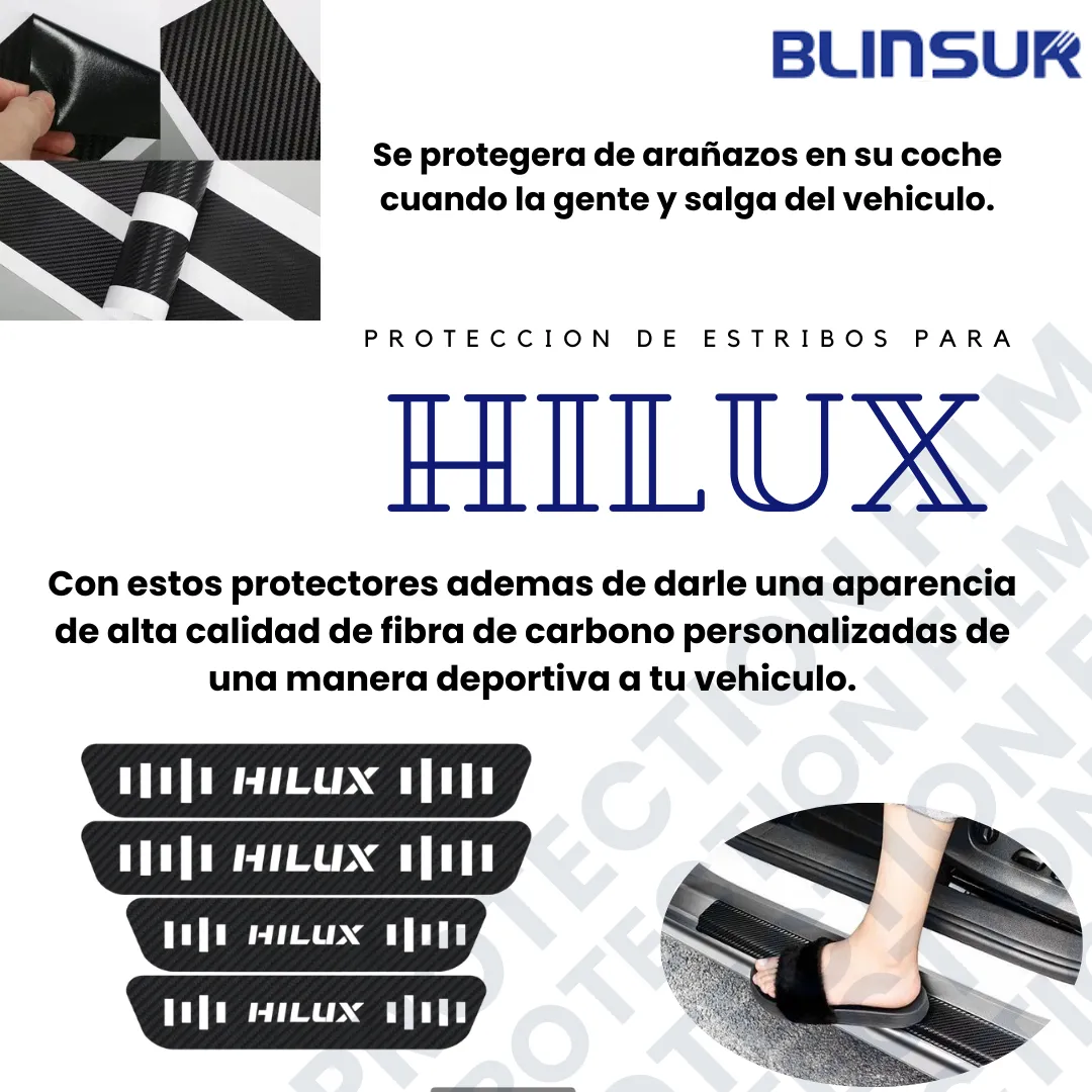 Protección De Estribos Fibra De Carbono  Para Hilux - Image 3