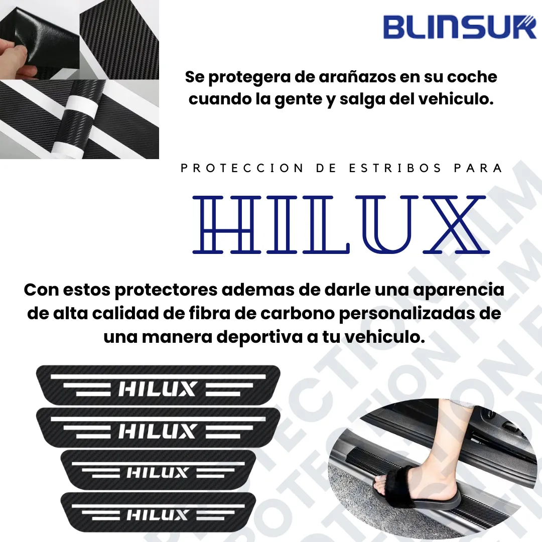 Protección De Estribos Fibra De Carbono  Para Hilux - Image 3