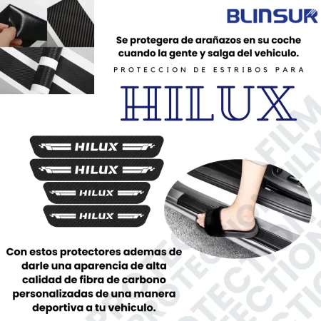 Protección De Estribos Fibra De Carbono  Para Hilux - Image 3