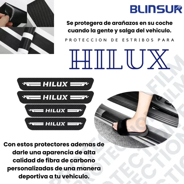 Protección De Estribos Fibra De Carbono  Para Hilux