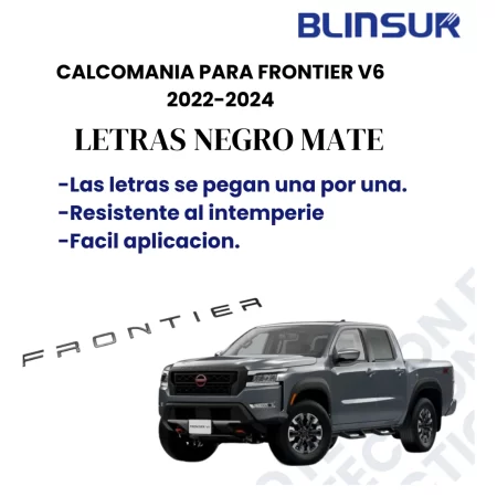 Letras Negro Mate Tapa Batea/parrilla Frontier V6 2022-2024 - Image 3