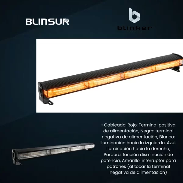 Barra De Trafico De Emergencia 24 Leds Luz Ambar Blinker