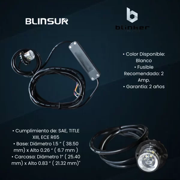 Una Pieza De Estrobo Led Q2 6 Leds Blancos Blinker