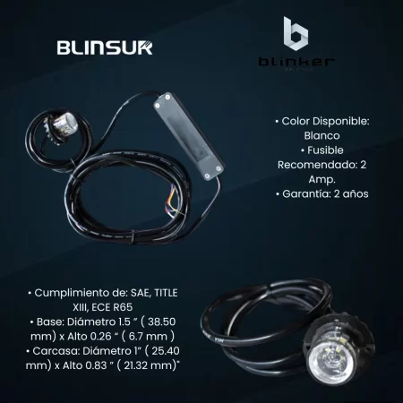 Una Pieza De Estrobo Led Q2 6 Leds Blancos Blinker - Image 3