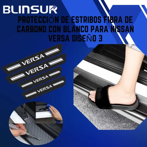 Protección De Estribos 4 Puertas Para Nissan Versa Diseño 3