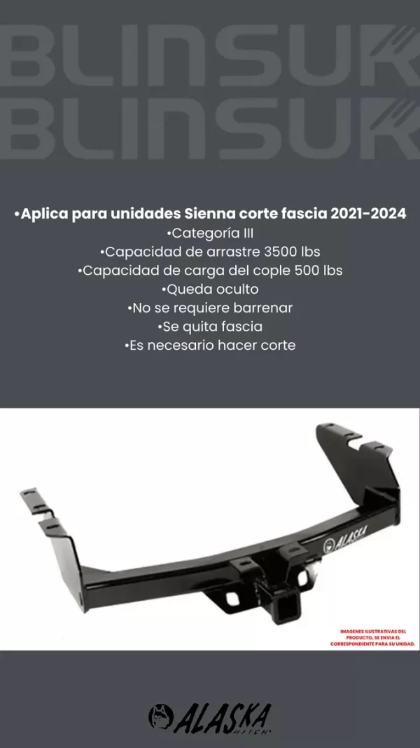 Tiron Jalon De Arrastre Toyota Sienna Corte Fascia 2021-2022