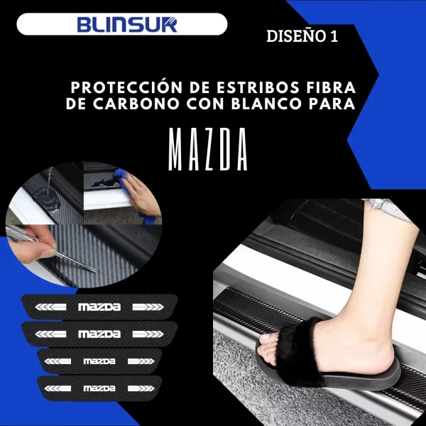 Sticker Protección De Estribos Puertas Mazda Diseño 1