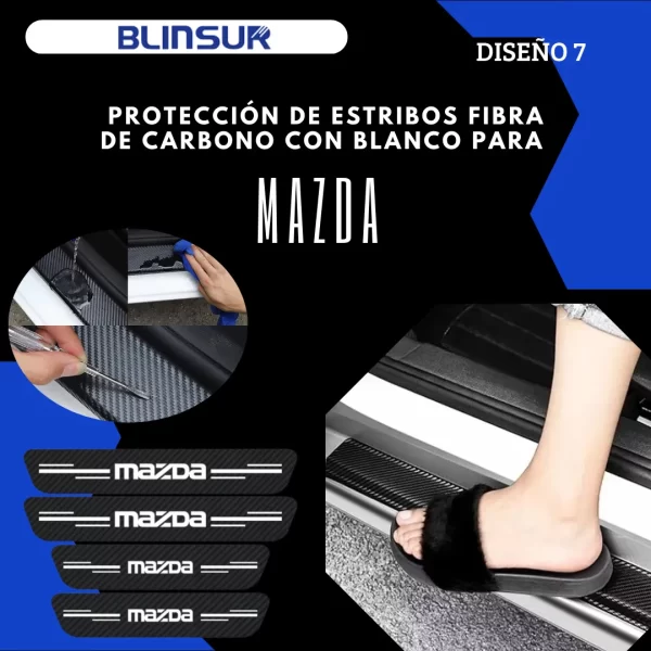 Sticker Protección De Estribos Puertas Mazda Diseño 7