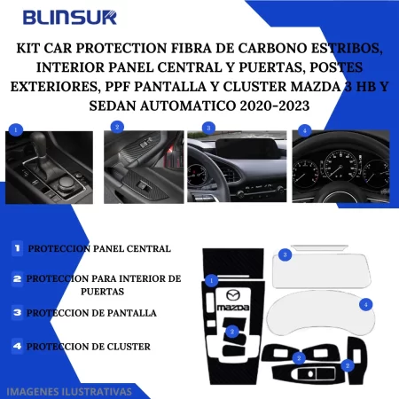 Kit Car Ppf Y Fibra De Carbono Mazda 2 20-23 Hb/sedan Autom - Image 3