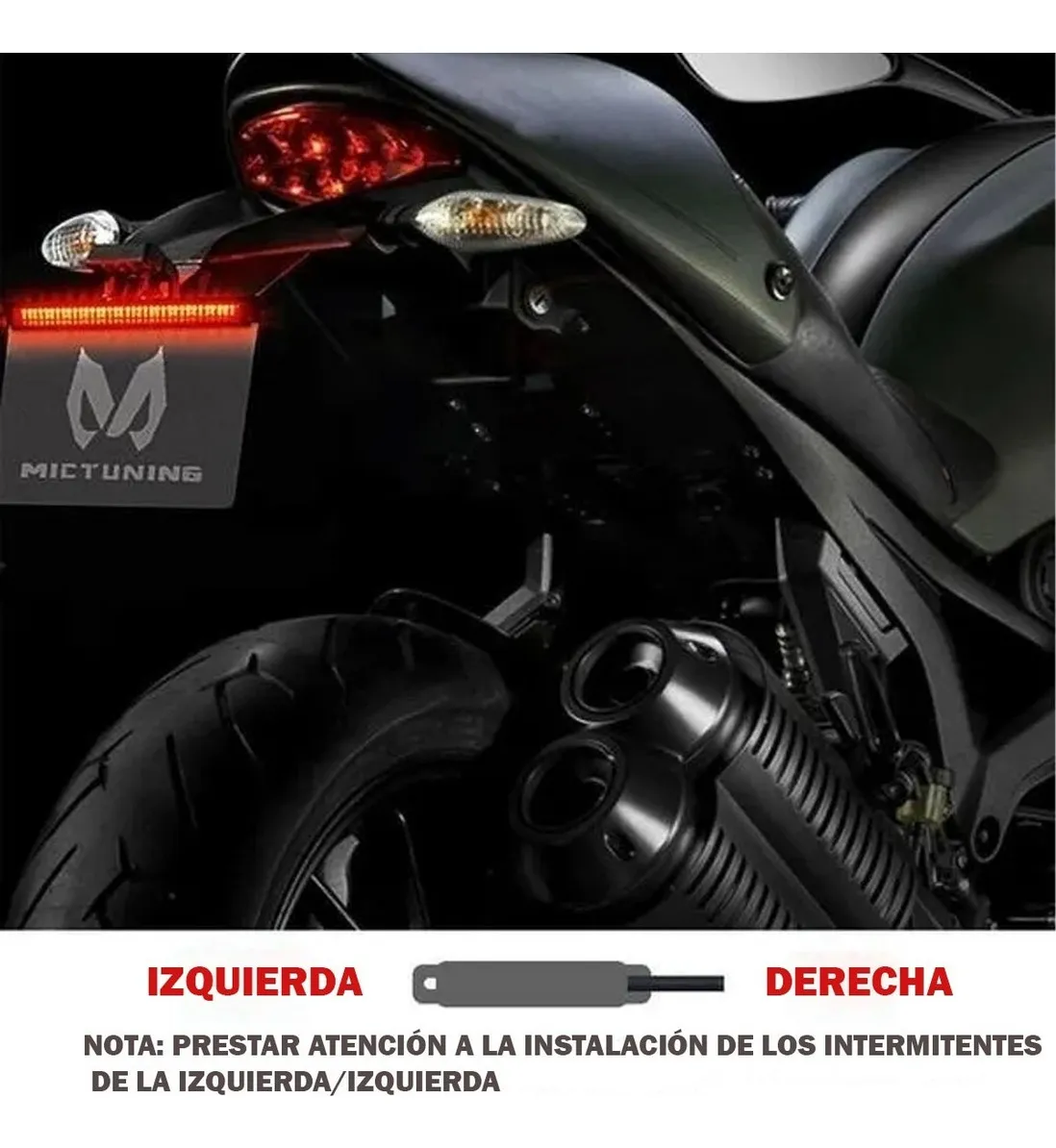 Luz Led Trasera Con Señal De Giro Mictuning Para Motocicleta - Image 3