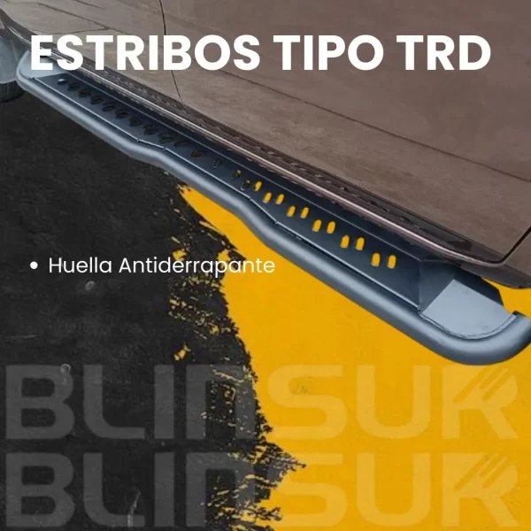 Estribos Negros Tipo Trd Toyota Tacoma 2015-2024 Doble Cab