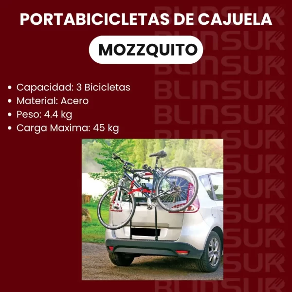 Portabicicletas De Cajuela Tipo Mozzquito Para 3 Bicicletas