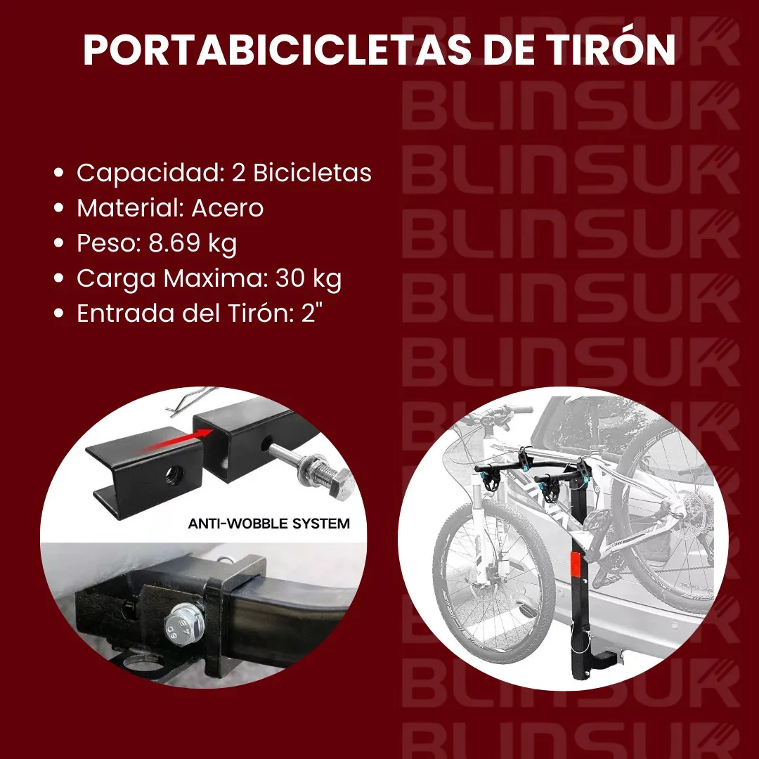 Portabicicletas De Tiron Para 2 Bicicletas Carga De 30 Kg - Image 3