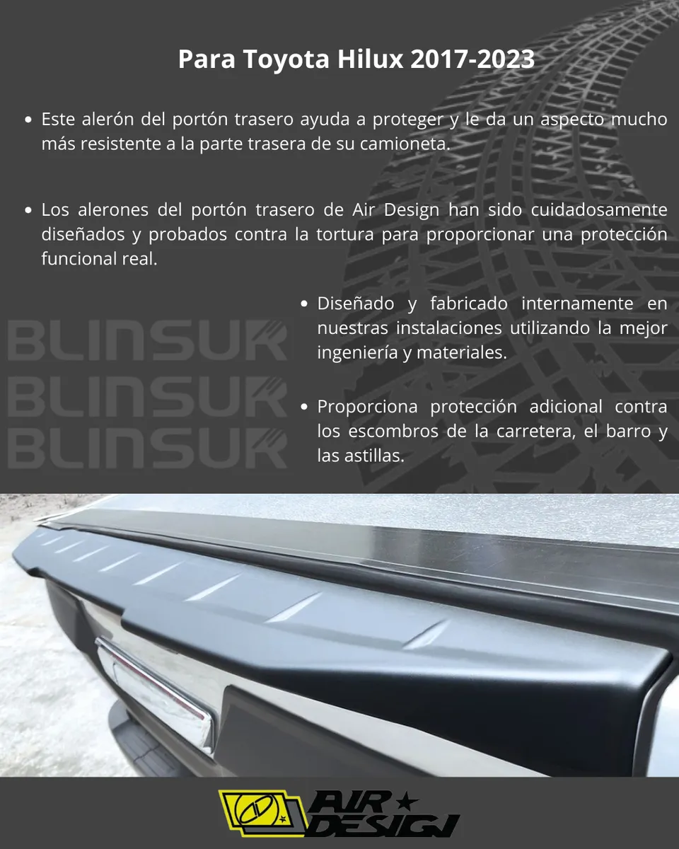 Tailgate Spoiler Para Toyota Hilux 2017 - 2023 - Image 3