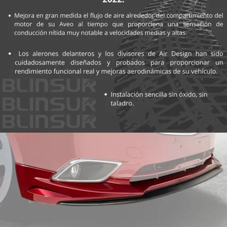 Spoiler Delantero Con Splitter Chevrolet Aveo 2018 - 2022 - Image 3