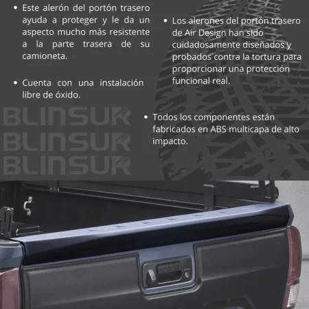 Tailgate Spoiler Para Toyota Tacoma 2016 - 2023 - Image 3