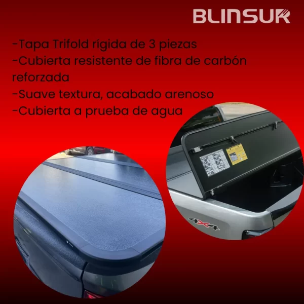 Tapa Cubre Batea Hard Tri Fold Toyota Hilux 2016 - 2025