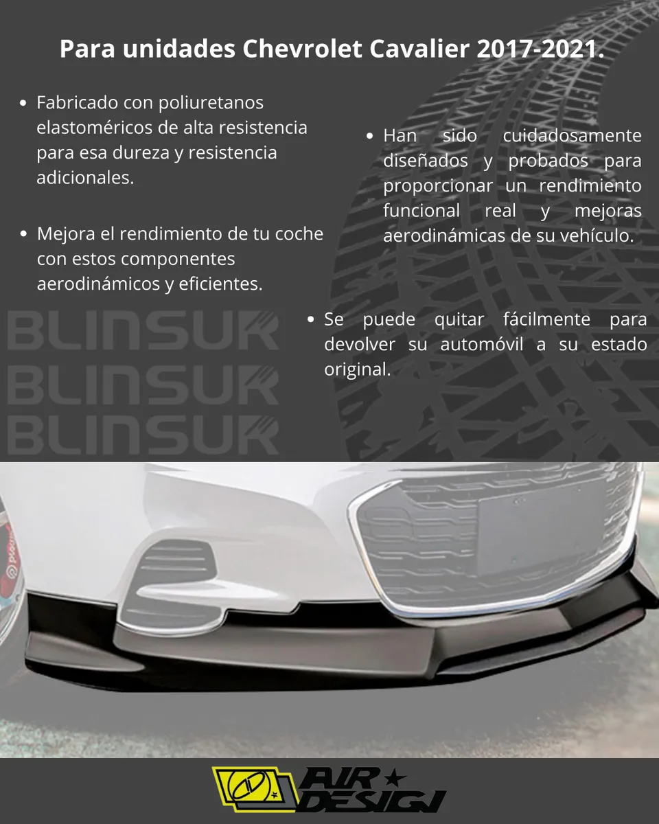 Spoiler Delantero Con Splitter Chev Cavalier 2017 - 2021 - Image 3