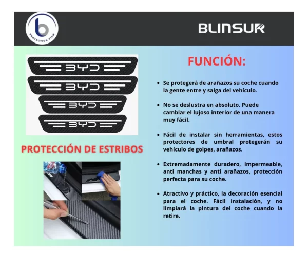 Sticker Protección De Estribos Puertas Byd Diseño 9
