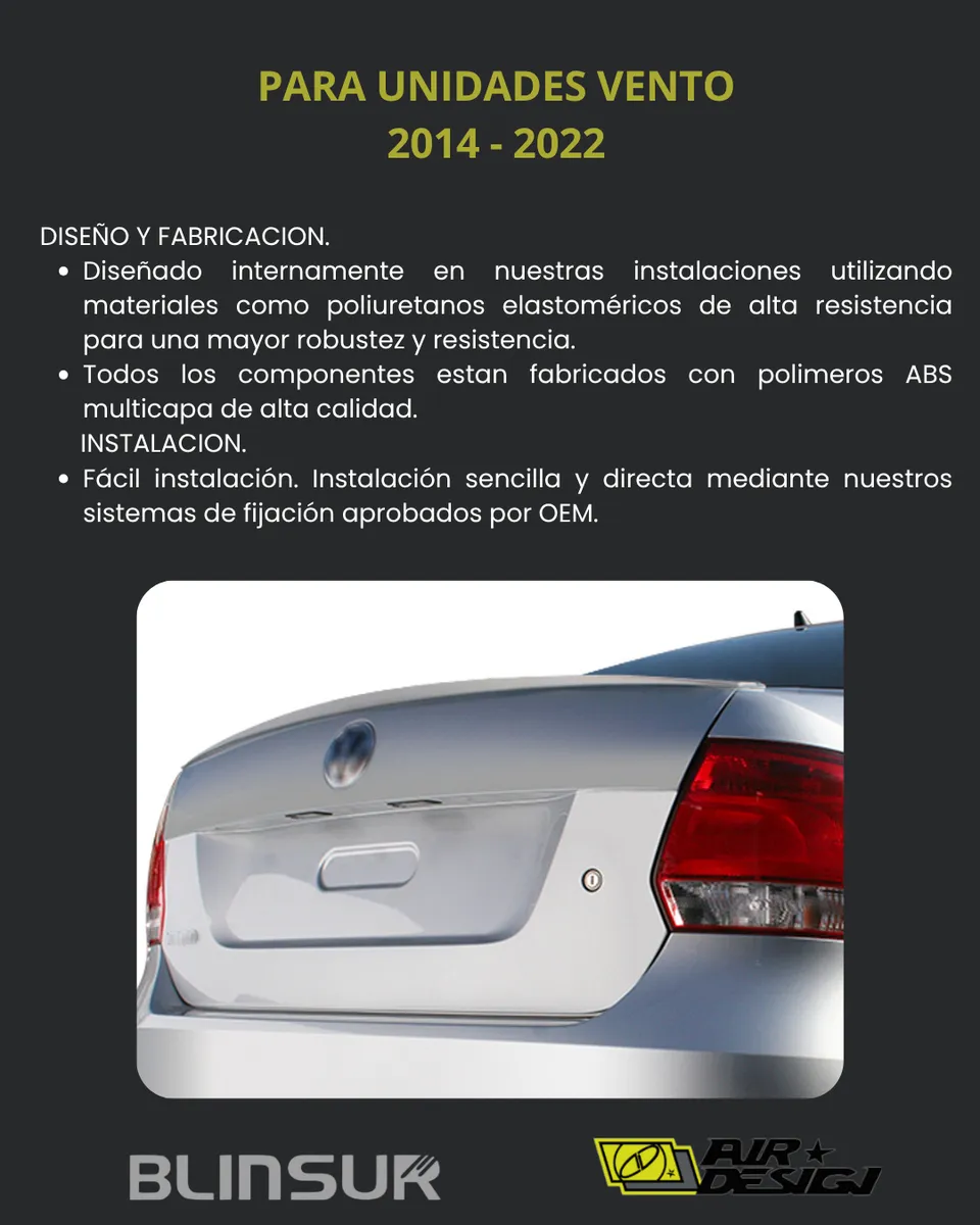 Alerón De Bajo Perfil Vw Vento 2014 - 2022 - Image 3