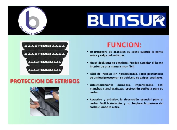 Sticker Protección De Estribos Puertas Mazda Diseño 1