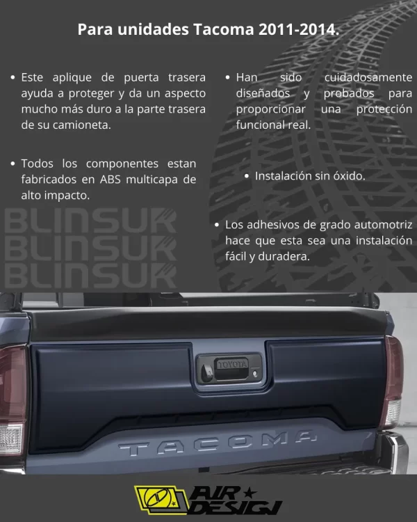 Tailgate Applique Para Toyota Tacoma 2016 - 2023