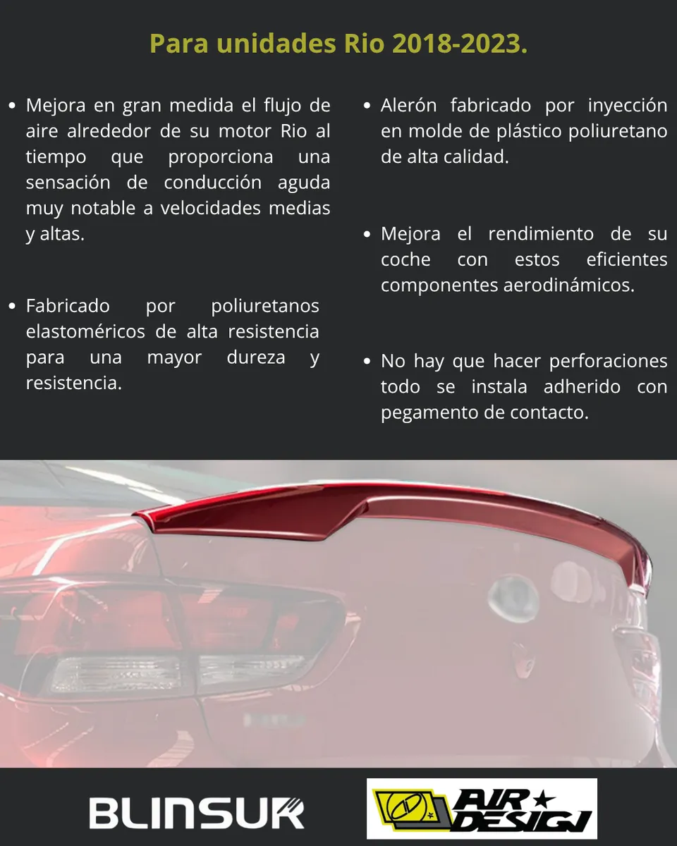 Alerón De Bajo Perfil Kia Rio 2018 - 2023 - Image 3