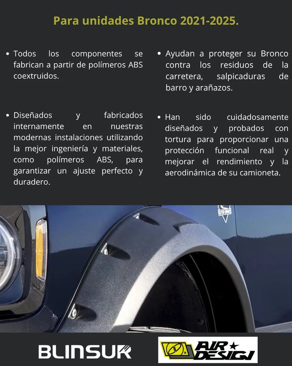 Juego De Cantoneras Super Bolt (4 Pts) Ford Bronco 2021-2025 - Image 3