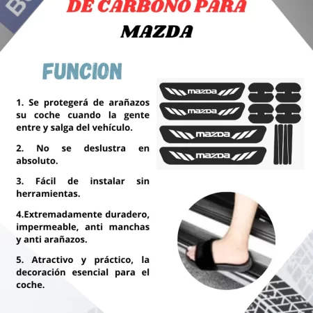 Kit Combo Proteccion Fibra De Carbono Para Mazda - Image 3