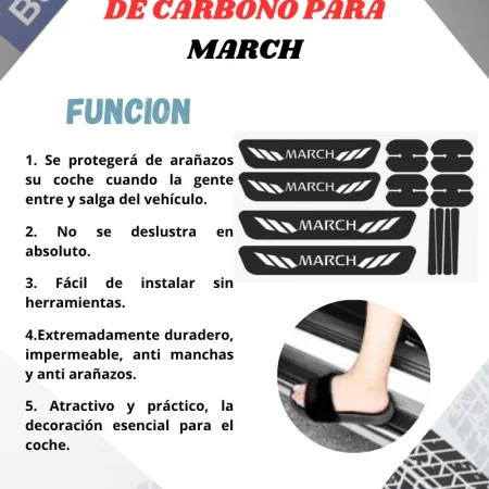 Kit Combo Proteccion Fibra De Carbono Para March - Image 3