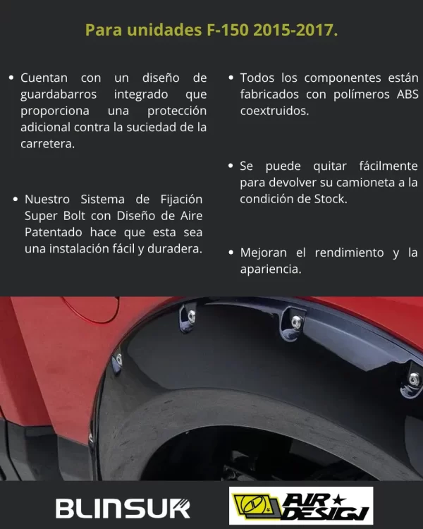 Juego De Cantoneras Ford F-150 2015-2017