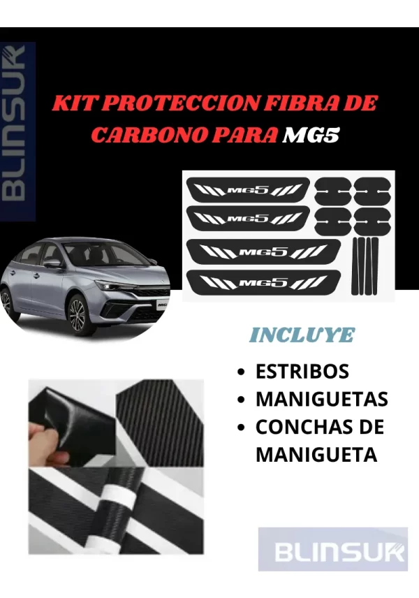 Kit Combo Proteccion Fibra De Carbono Para Mg5