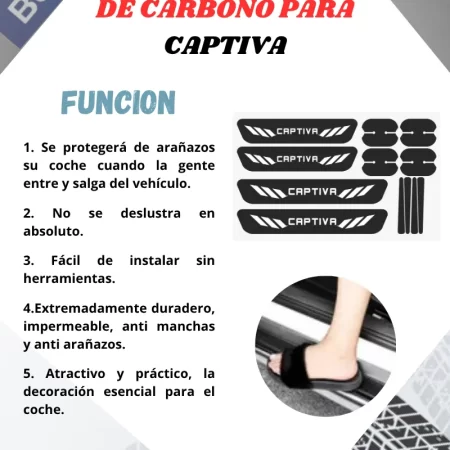 Kit Combo Proteccion Fibra De Carbono Para Captiva - Image 3