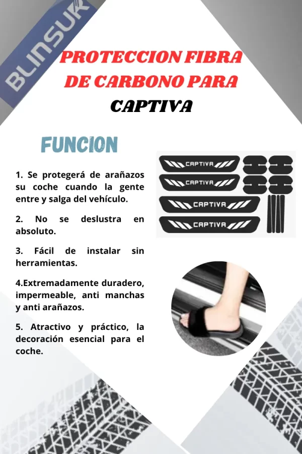 Kit Combo Proteccion Fibra De Carbono Para Captiva