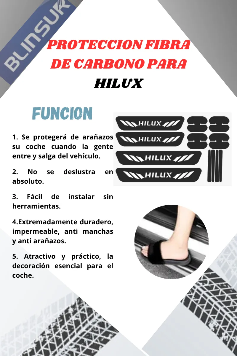 Kit Combo Proteccion Fibra De Carbono Para Hilux - Image 3