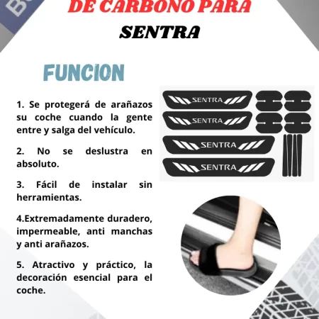 Kit Combo Proteccion Fibra De Carbono Para Sentra - Image 3