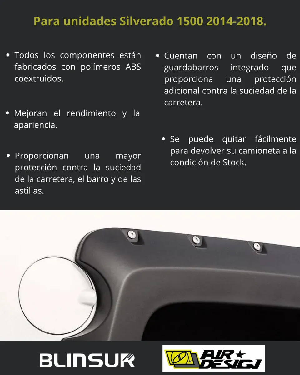Juego De Cantoneras Caja Corta Chevrolet Silv 1500 2014-2018 - Image 3