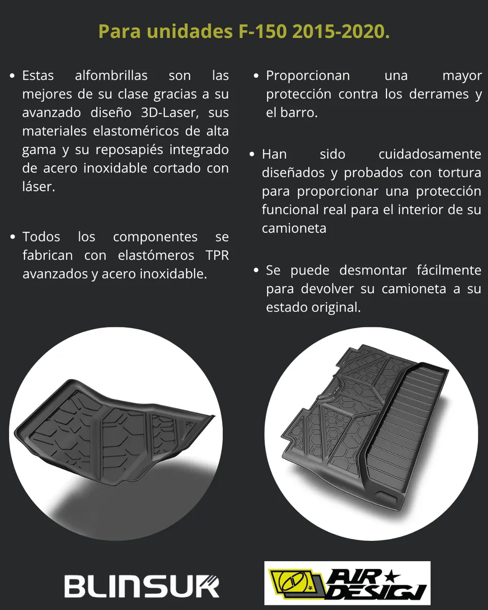 Juego De Tapetes Delantero Y Trasero Ford F-150 2015-2020 - Image 3