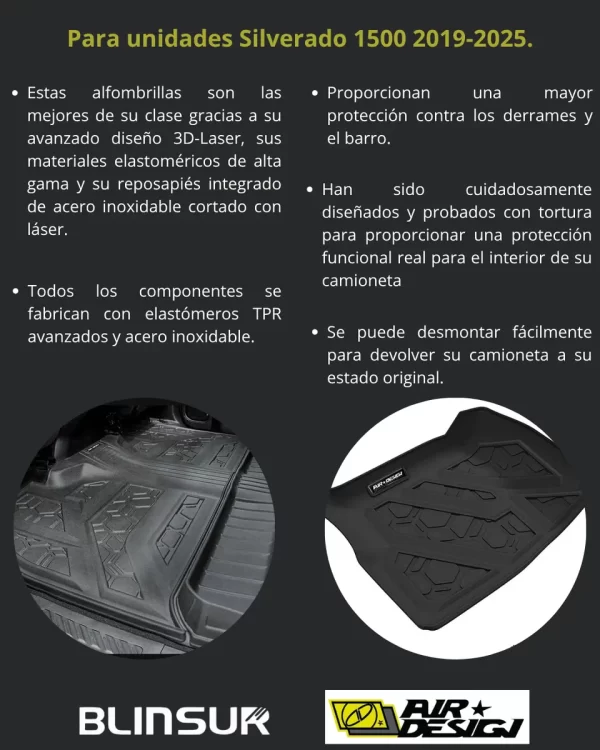 Juego De Tapetes Delantero Chevrolet Silv 1500 2019-2025