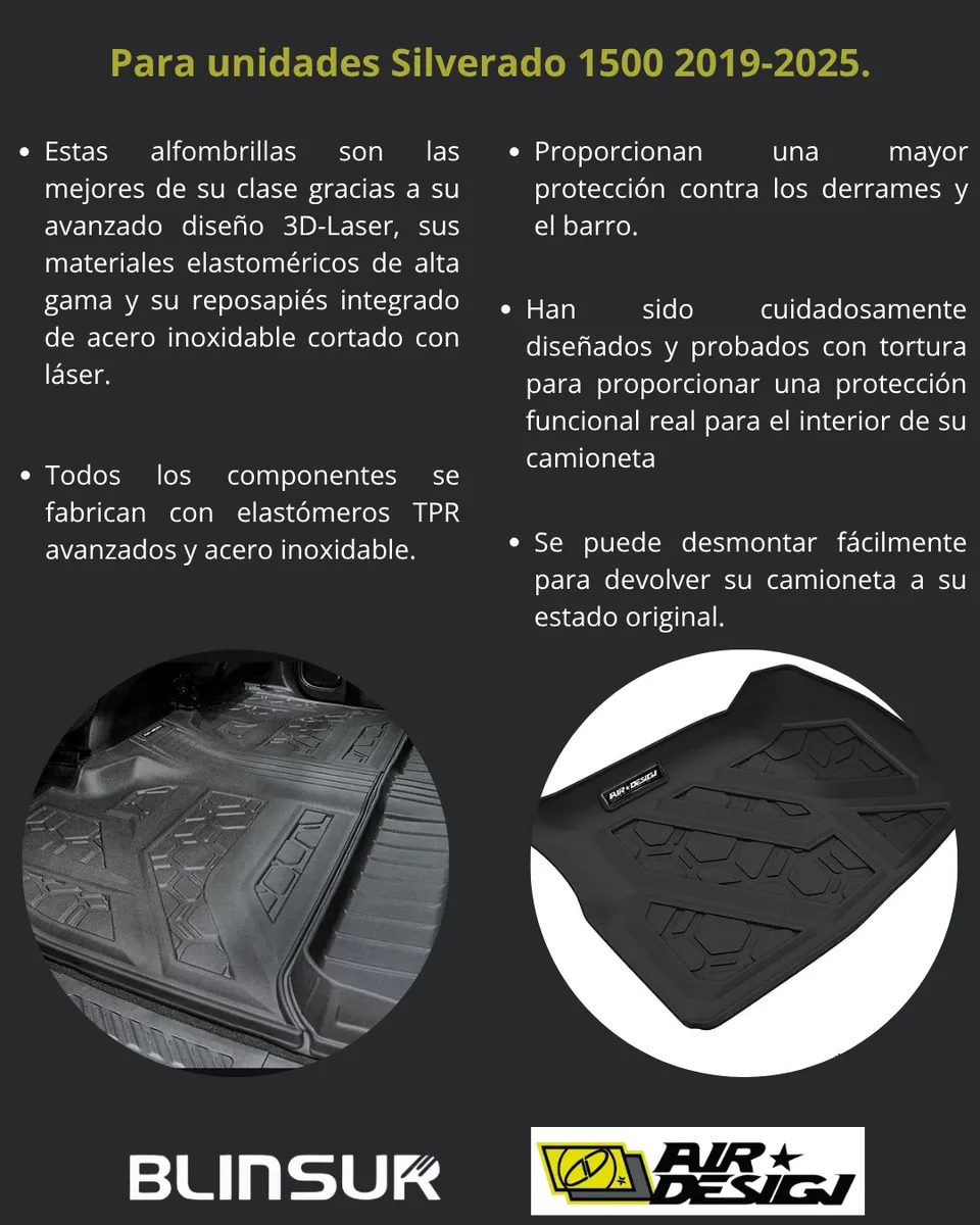 Juego De Tapetes Delantero Chevrolet Silv 1500 2019-2025 - Image 3