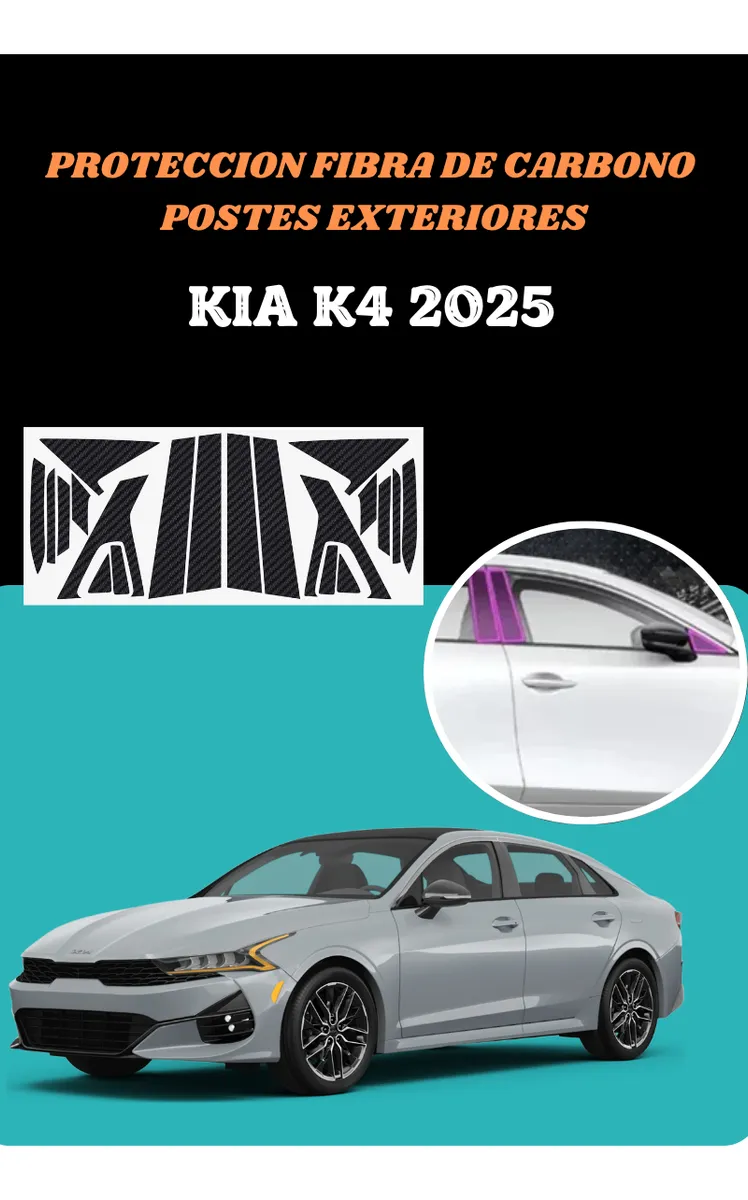 Proteccion Fibra De Carbono Postes Para Kia K4 2025 - Image 3