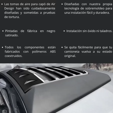 Toma De Aire Para Toyota Hilux 2017-2023 Airdesign - Image 3