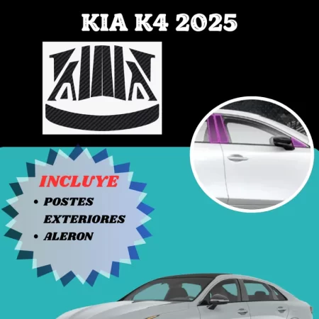 Proteccion Fibra De Carbono Postes Y Aleron Para Kia K4 2025 - Image 3