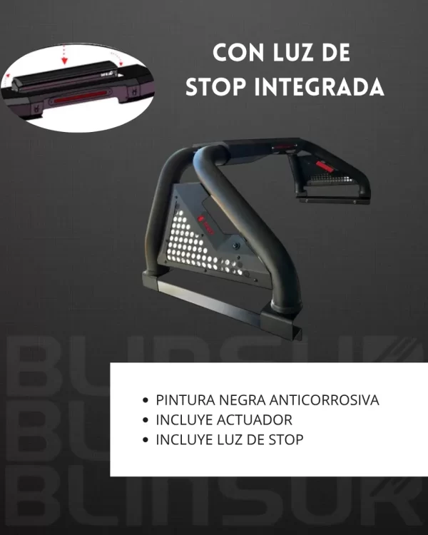 Roll Bar C/ Luz De Stop Para Toyota Hilux 2015-2024