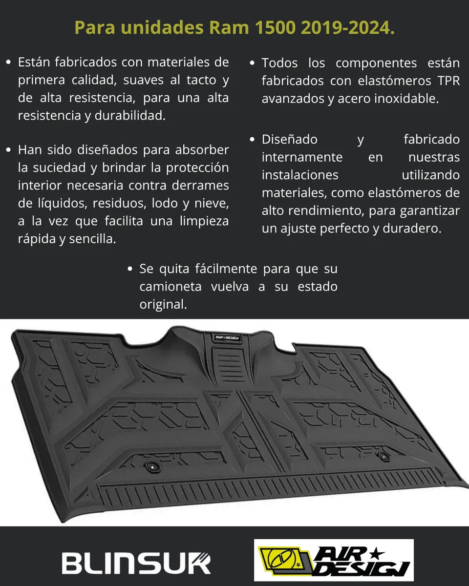 Juego Tapetes Delanteros Y Traseros Dodge Ram 1500 2019-2024 - Image 3