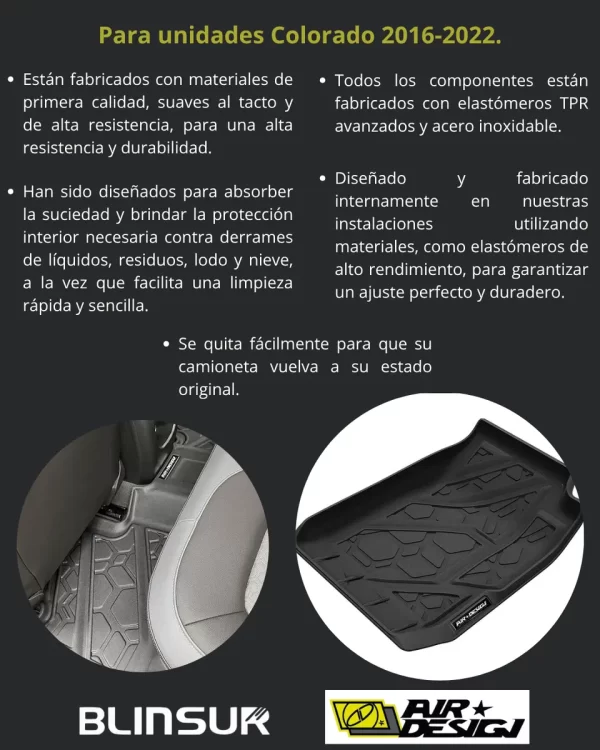 Juego Tapetes Delanteros Y Traseros Chev Colorado 2016-2022