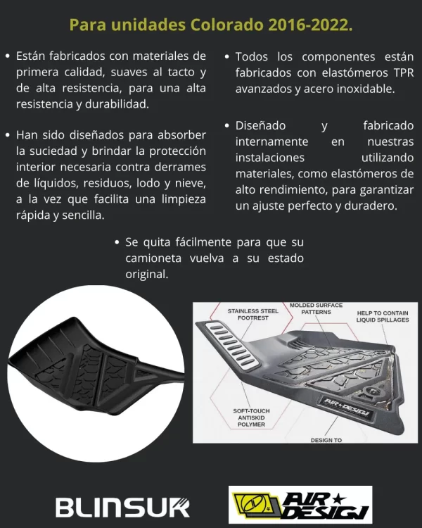 Juego Tapetes Delanteros Chevrolet Colorado 2016-2022