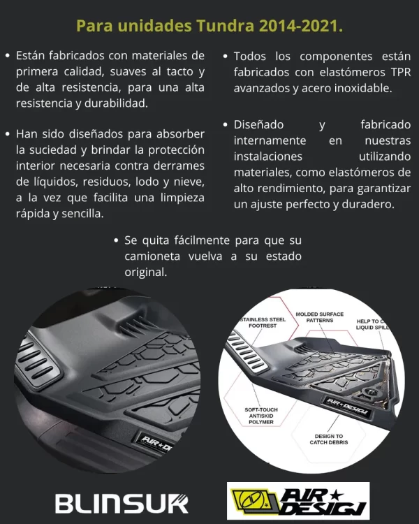 Juego De Tapetes Delanteros Toyota Tundra 2014-2021